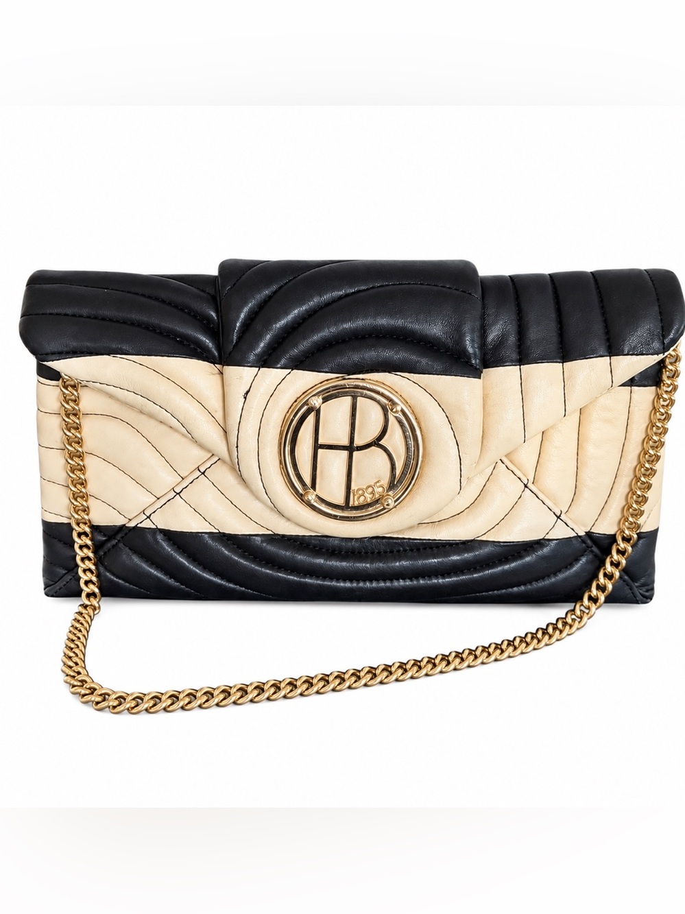 HENRI BENDEL Vintage No 7 Quilted Colorblock Shoulder Bag Clutch